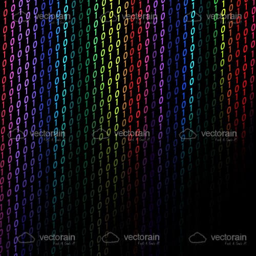 Colorful Binary Code Background